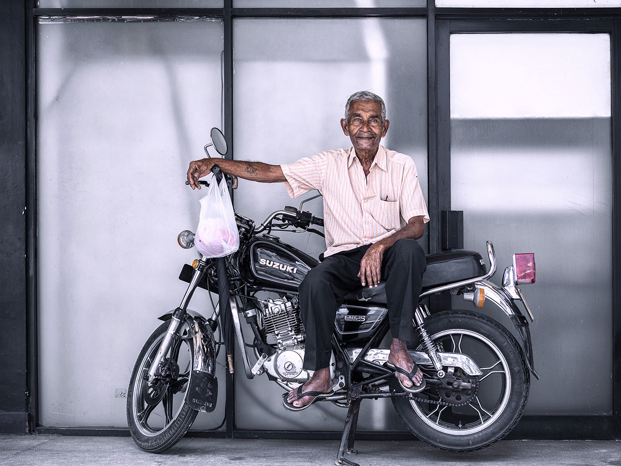 Sri Lanka Man Portrait Motorbike
