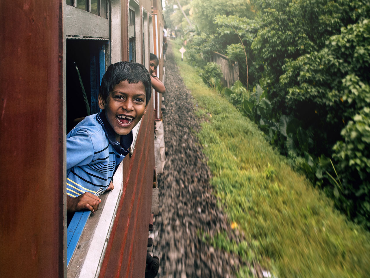 Sri Lanka Train Boy Portrait