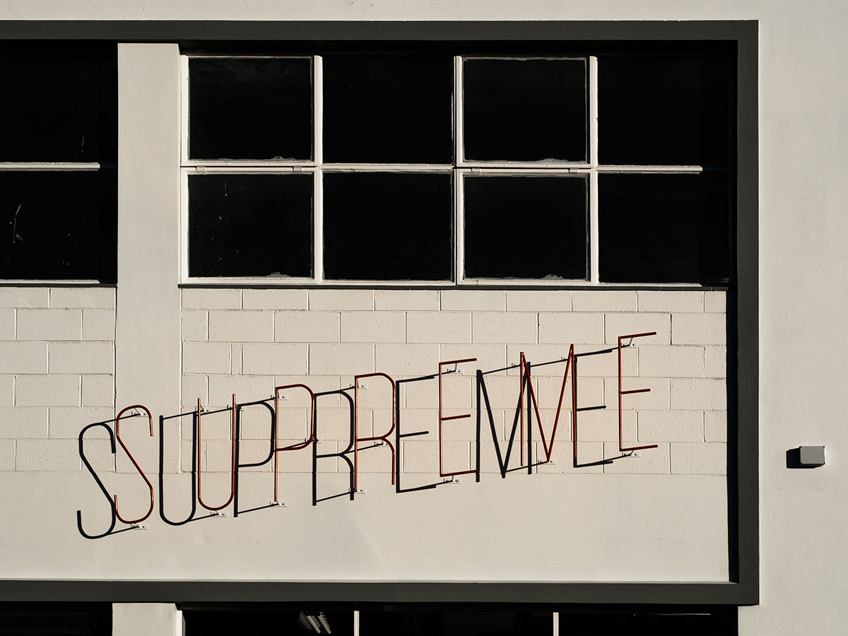 Cafe Supreme with shadows in Christchurch, New Zealand